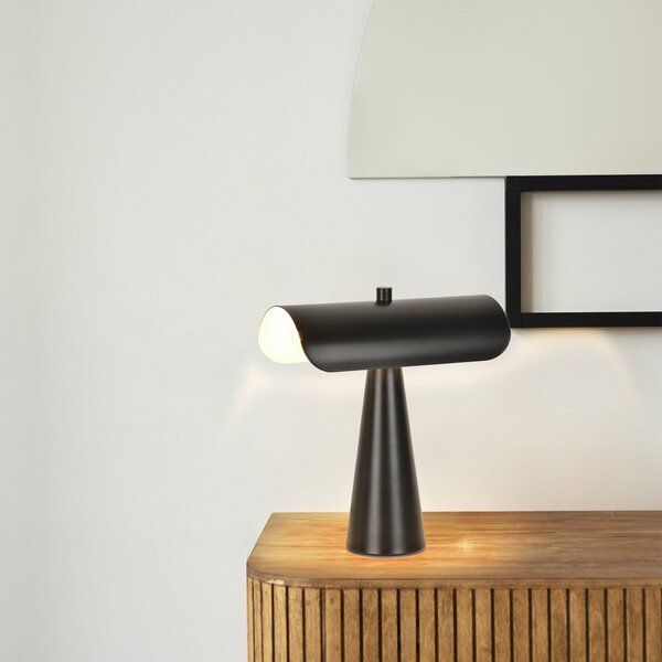 COREP Stolna lampa Billie, mat crna, 30 cm, metal, Crno, Dnevni boravak/blagovaonica, Metal