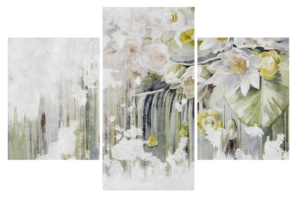 Slika - Bele rože, vintage (90x60 cm)