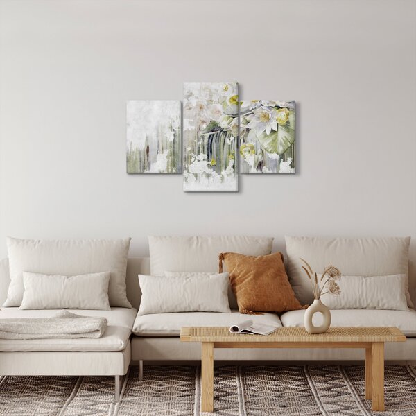Slika - Bele rože, vintage (90x60 cm)