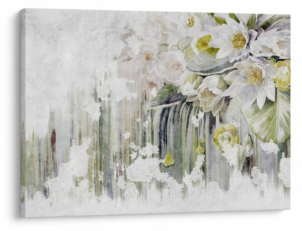 Slika - Bele rože, vintage (70x50 cm)