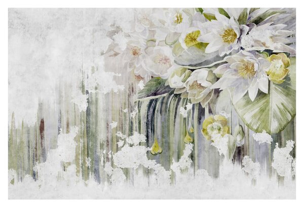 Slika - Bele rože, vintage (90x60 cm)
