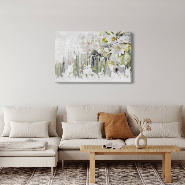 Slika - Bele rože, vintage (90x60 cm)