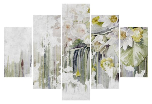 Slika - Bele rože, vintage (150x105 cm)