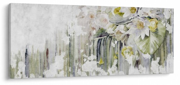 Slika - Bele rože, vintage (120x50 cm)