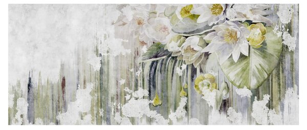 Slika - Bele rože, vintage (120x50 cm)