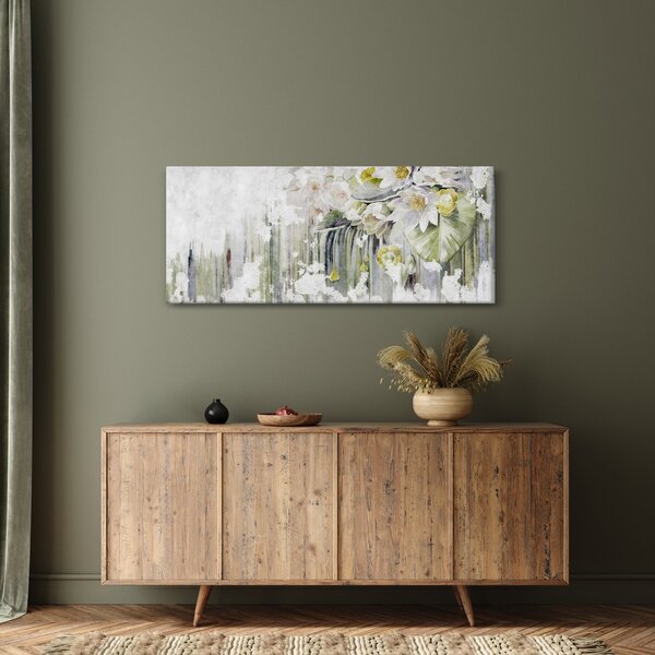 Slika - Bele rože, vintage (120x50 cm)