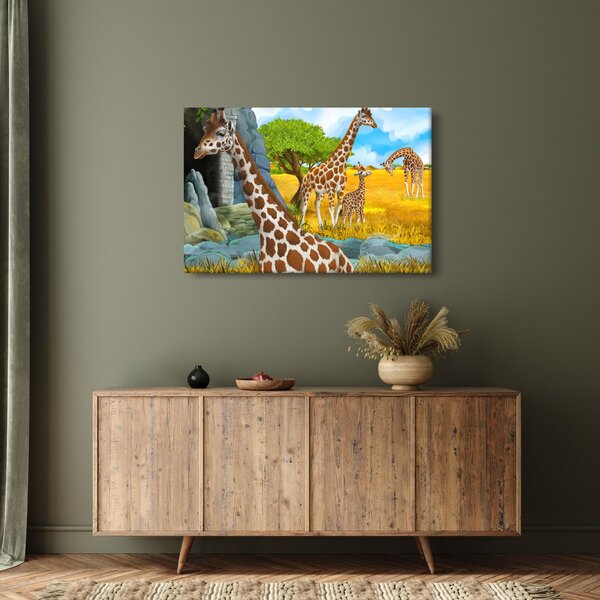 Slika - Žirafa družina (90x60 cm)