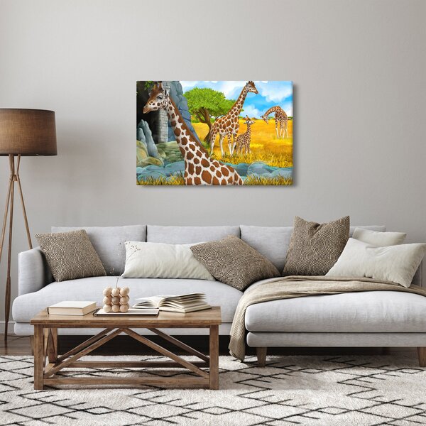 Slika - Žirafa družina (90x60 cm)