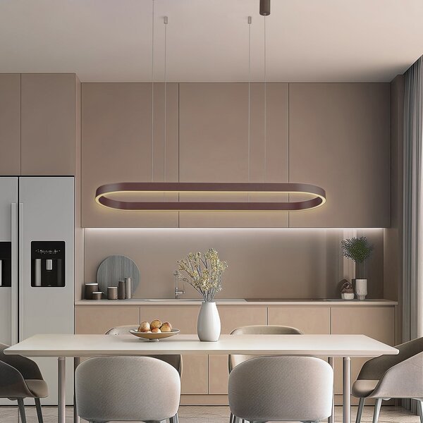 Lucande Smart LED visilica Melinay, kava, CCT, Tuya, prigušiva, Smeđa / hrđa, Dnevni boravak/blagovaonica, Aluminij