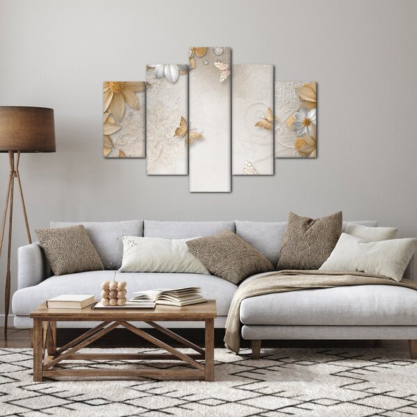 Slika - Rože z metuljčki (150x105 cm)