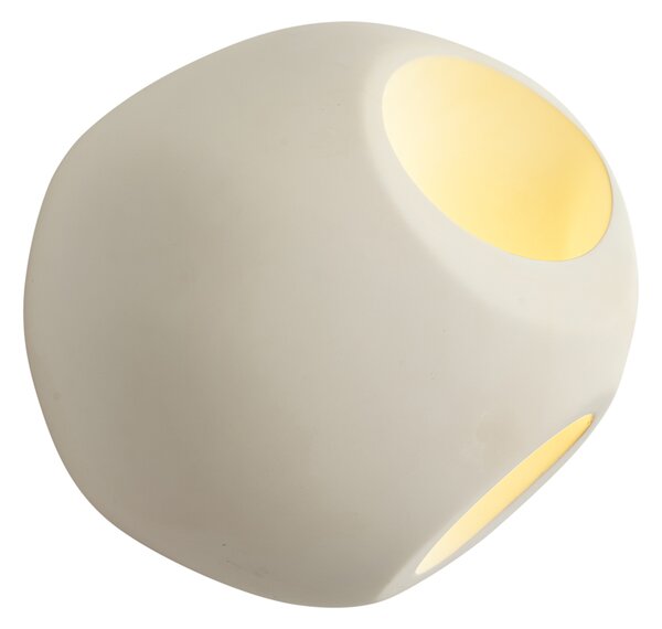 Japandi zidna svjetiljka krem okrugla 28 cm - Pietra