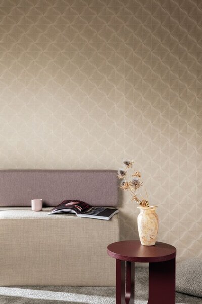 Krem geometrijska flis tapeta za zid, CU3315, Cumaru, Grandeco | Ljepilo besplatno