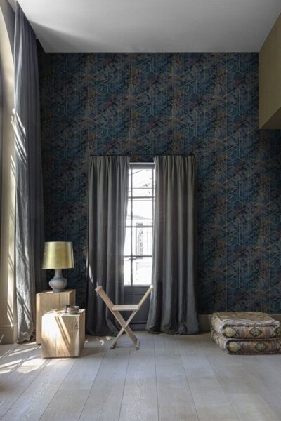 Geometrijska mramorna zelena flis tapeta za zid, WL2501, Wanderlust, Grandeco | Ljepilo besplatno