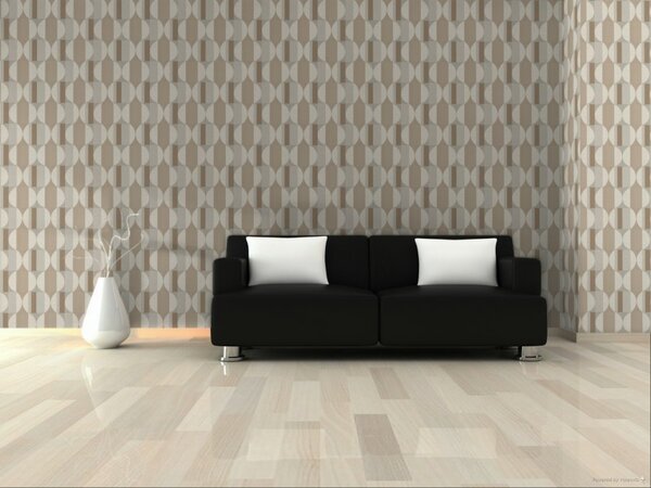 Smeđe-bež geometrijska flis tapeta za zid, CU3109, Cumaru, Grandeco | Ljepilo besplatno