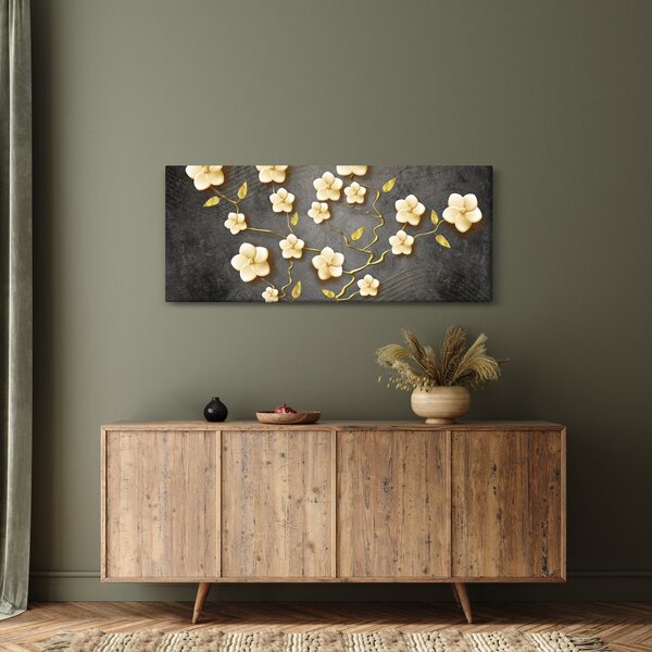 Slika - Zlati grm na črnem ozadju (120x50 cm)