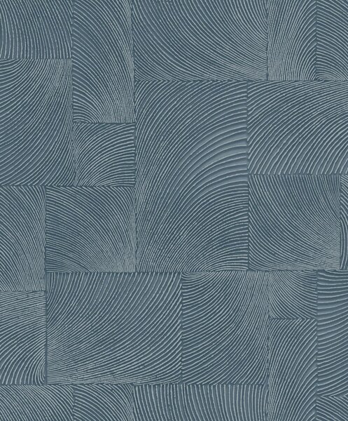 Plava geometrijska flis tapeta za zid, A71501, Omura, Grandeco | Ljepilo besplatno