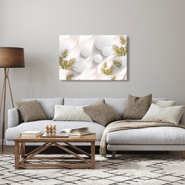 Slika - 3D krogi z rožami (90x60 cm)