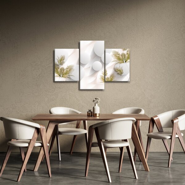 Slika - 3D krogi z rožami (90x60 cm)