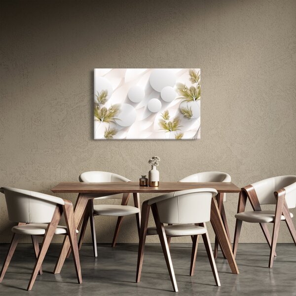 Slika - 3D krogi z rožami (90x60 cm)