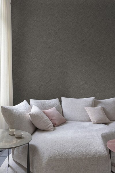 Flis tapeta za zid, smeđa, geometrijska, PW3009, Precious Weaves, Grandeco | Ljepilo besplatno