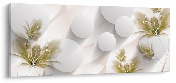 Slika - 3D krogi z rožami (120x50 cm)