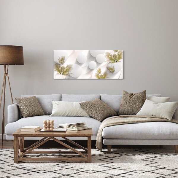 Slika - 3D krogi z rožami (120x50 cm)