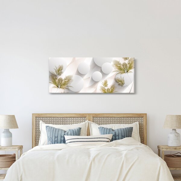 Slika - 3D krogi z rožami (120x50 cm)