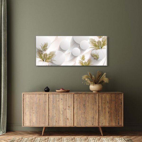 Slika - 3D krogi z rožami (120x50 cm)