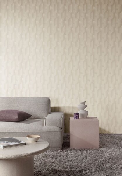 Flis tapeta za zid, krem, geometrijska, PW3101, Precious Weaves, Grandeco | Ljepilo besplatno