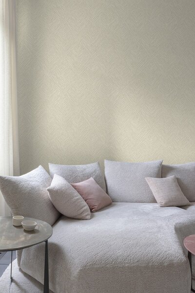 Flis tapeta za zid, sivo-bež, geometrijska, PW3004, Precious Weaves, Grandeco | Ljepilo besplatno