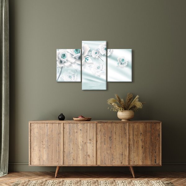 Slika - Turkizni cvetovi vrtnic (90x60 cm)