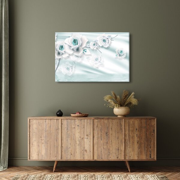 Slika - Turkizni cvetovi vrtnic (90x60 cm)