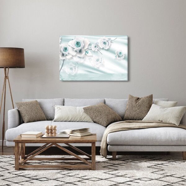 Slika - Turkizni cvetovi vrtnic (90x60 cm)