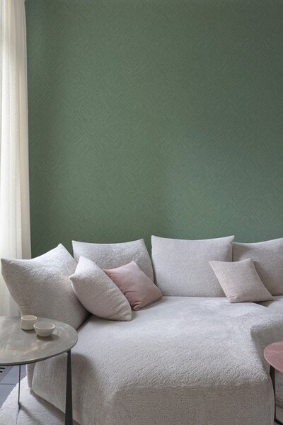 Flis tapeta za zid, zelena, geometrijska, PW3015, Precious Weaves, Grandeco | Ljepilo besplatno