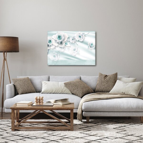 Slika - Turkizni cvetovi vrtnic (70x50 cm)