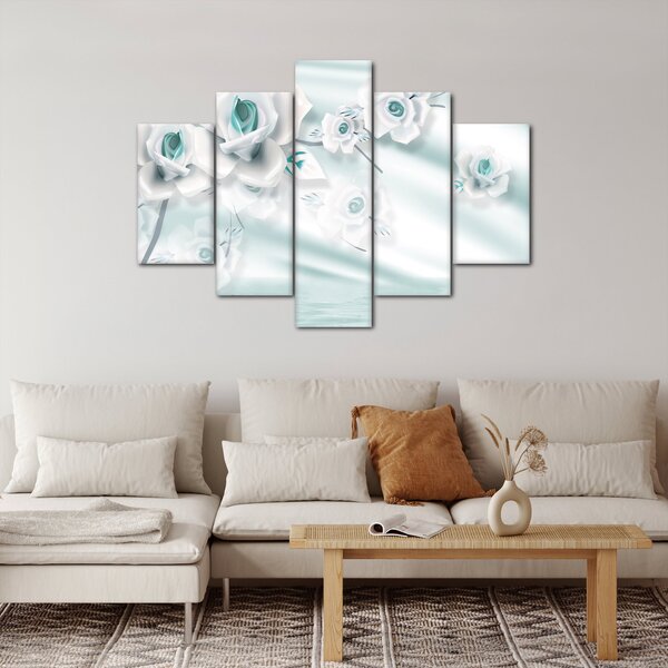 Slika - Turkizni cvetovi vrtnic (150x105 cm)