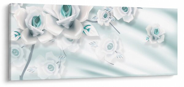Slika - Turkizni cvetovi vrtnic (120x50 cm)