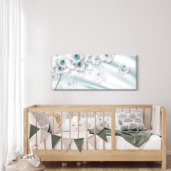 Slika - Turkizni cvetovi vrtnic (120x50 cm)