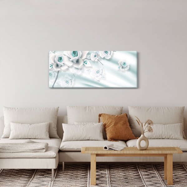 Slika - Turkizni cvetovi vrtnic (120x50 cm)
