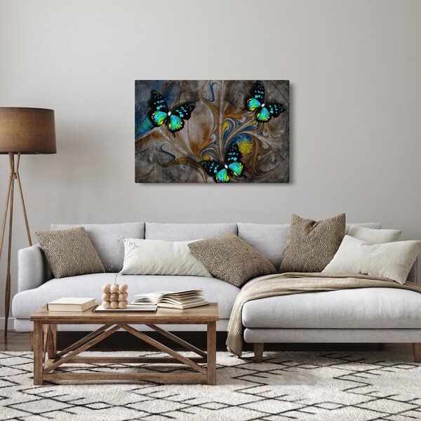 Slika - Svetli metulji na sliki (90x60 cm)