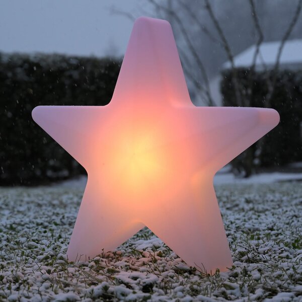 JUST LIGHT. GmbH LED punjiva dekorativna svjetiljka Star, V 55 cm, IP44, bijela, RGBW, prigušiva, Bijela, Dnevni boravak/blagovaonica, Plastika