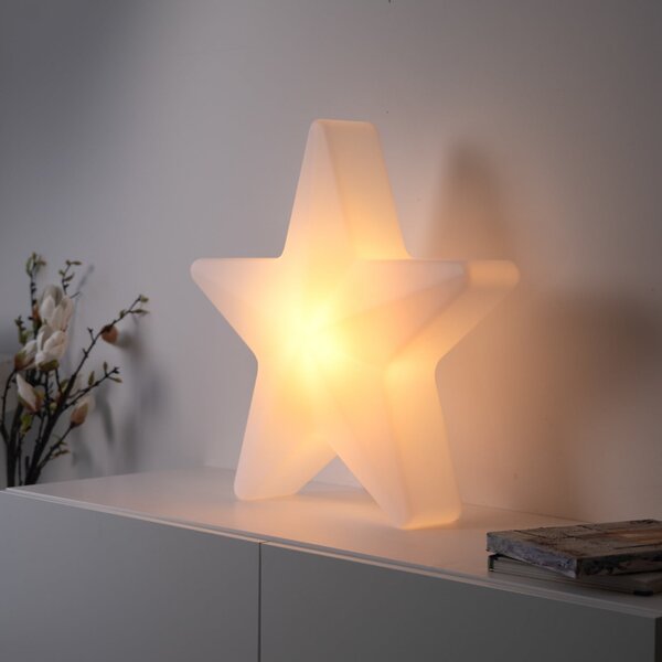 JUST LIGHT. GmbH LED punjiva dekorativna svjetiljka Star, V 55 cm, IP44, bijela, RGBW, prigušiva, Bijela, Dnevni boravak/blagovaonica, Plastika