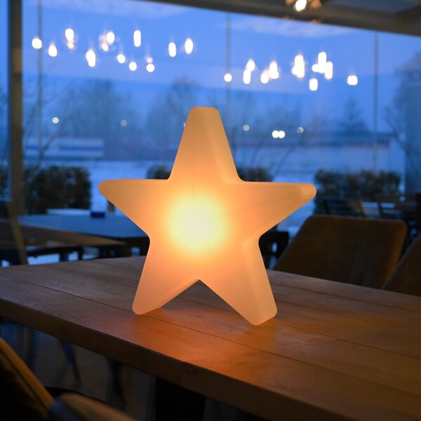 JUST LIGHT. GmbH LED punjiva dekorativna svjetiljka, H 39,5 cm, IP44, bijela, RGBW, prigušiva, Bijela, Dnevni boravak/blagovaonica, Plastika