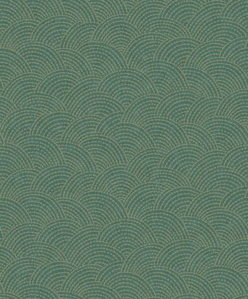 Zeleno-zlatna geometrijska flis tapeta za zid, BZ3306, Belize, Grandeco | Ljepilo besplatno