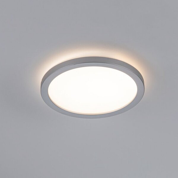 Paulmann Atria Shine LED panel, krom, Ø19 cm, 3000 K,, Sivo, Dnevni boravak/blagovaonica, Plastika
