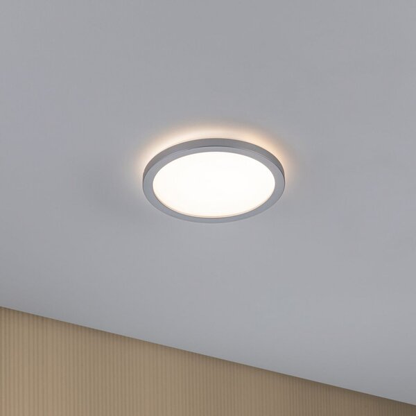 Paulmann Atria Shine LED panel, krom, Ø19 cm, 3000 K,, Sivo, Dnevni boravak/blagovaonica, Plastika