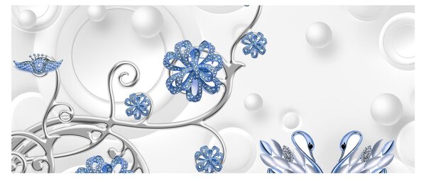 Slika - Modri ​​labodi (120x50 cm)
