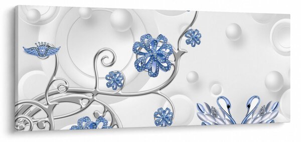 Slika - Modri ​​labodi (120x50 cm)