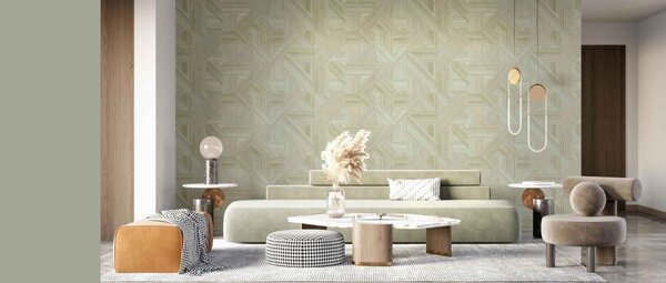 Zelena geometrijska flis tapeta za zid, 43845, Terra, Cristiana Masi by Parato | Ljepilo Gratis