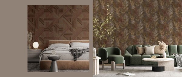 Terakota geometrijska flis tapeta za zid, 43848, Terra, Cristiana Masi by Parato | Ljepilo Gratis